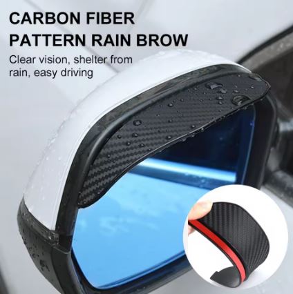 Carbon Fiber Look Car Rear View Mirror Rain Covers for Audi S-line Vehicles - Electromann SA