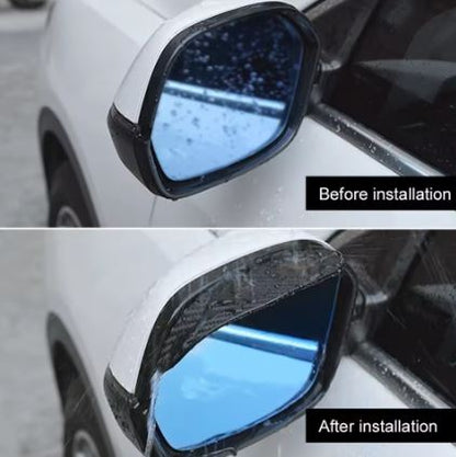Carbon Fiber Look Car Rear View Mirror Rain Covers for Audi S-line Vehicles - Electromann SA