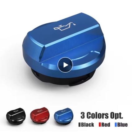 BEVINSEE Aluminum Engine Oil Filler Cap for Audi/VW Vehicles Blue - Electromann SA