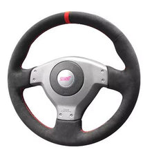 Subaru Impreza WRX STI 9 Hand-Stitch Full Coverage Red Mark Suede Steering Wheel Cover - Electromann SA