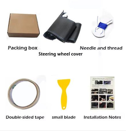 Subaru Impreza WRX STI 9 Hand-Stitch Full Coverage Red Mark Suede Steering Wheel Cover - Electromann SA