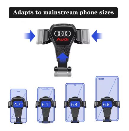 Car Mobile Phone Holder - Gravity Sensing and Auto Grip Bracket for Audi Vehicles - Electromann SA