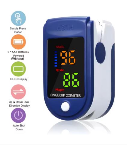 LK87 Portable Fingertip Oximeter - Pulse - Blood Oxygen Saturation Monitor with Lcd Monitor - Electromann SA