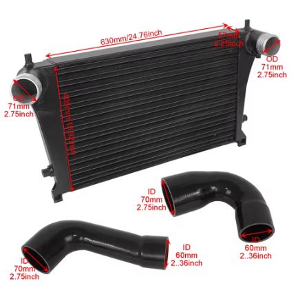 Performance Upgrade Intercooler for VW Golf MK7/7.5 GTI EA888, Audi A3/S3/TT/TTS 1.8TSI and 2.0TSI - Electromann SA