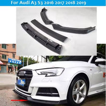 4Pc Front Bumper Splitter for Audi A3/S3 2017 to 2019 - Carbon Black Look (10007324) - Electromann SA