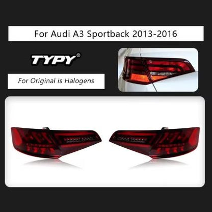 LED Tail lights for Audi A3 2013-2016 with Dynamic Turn Signals - Electromann SA