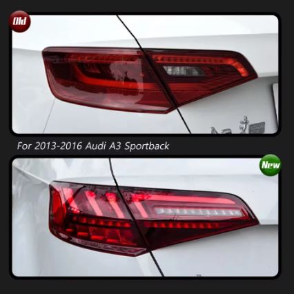 LED Tail lights for Audi A3 2013-2016 with Dynamic Turn Signals - Electromann SA
