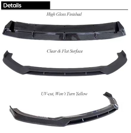 3Pc Carbon Fiber Printing Front Bumper Lip Spoiler for Audi A3/S3 8V Facelifted 2016 - 2019 (10007326) - Electromann SA