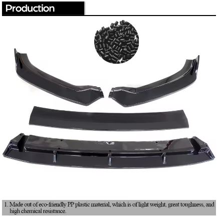3Pc Carbon Fiber Printing Front Bumper Lip Spoiler for Audi A3/S3 8V Facelifted 2016 - 2019 (10007326) - Electromann SA