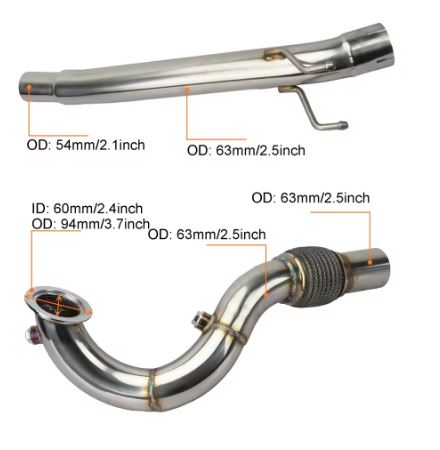 2.5inch Catless Downpipe for EA211 1.4T Engines VW Golf MK7/Audi A3 - Electromann SA