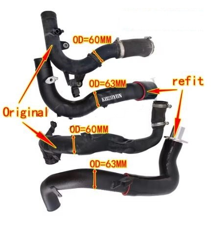 Intercooler Turbo Intake Charge Pipe kit For VW MK7 GTI/R, Audi A3/S3 EA888 2.0TSI Red - Electromann SA