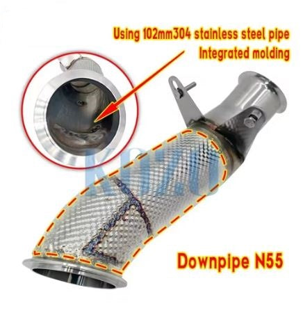 Catless Performance Exhaust Downpipe for BMW N55 M2 F87 3.0T EWG 2014-2019 - Electromann SA