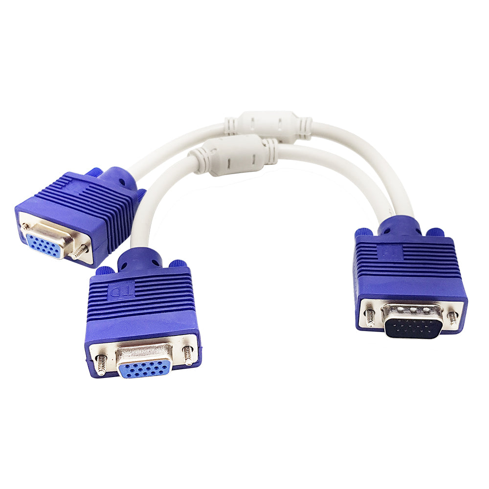 1 into 2 VGA Splitter Y Cable For Dual VGA Displays - Electromann SA