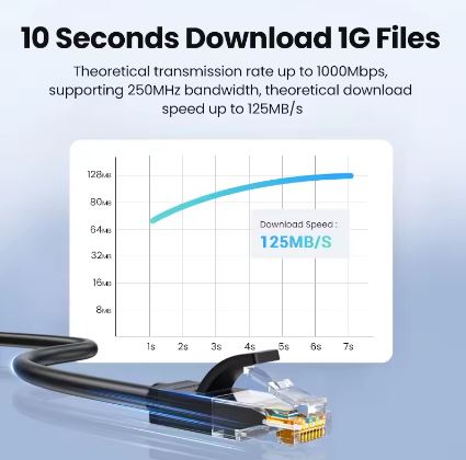 UGREEN Ethernet Cat6 Gigabit High Speed 1000Mbps Internet Cable RJ45 Shielded-Network LAN Cord - Electromann SA