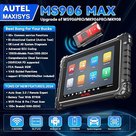 Autel MaxiSys MS906 Max Advanced Diagnostic Tool - Professional-Level Automotive Diagnostics - Electromann SA
