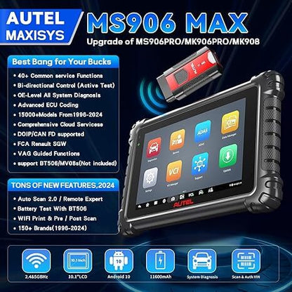 Autel MaxiSys MS906 Max Advanced Diagnostic Tool - Professional-Level Automotive Diagnostics - Electromann SA
