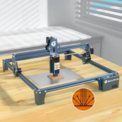 SCULPFUN S9 90W Effect Laser Engraving Machine Ultra-thin Laser Beam Shaping Technology Acrylic Engraver Cut Machine 410x420mm - Electromann SA