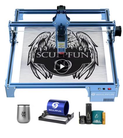 SCULPFUN S9 90W Effect Laser Engraving Machine Ultra-thin Laser Beam Shaping Technology Acrylic Engraver Cut Machine 410x420mm - Electromann SA