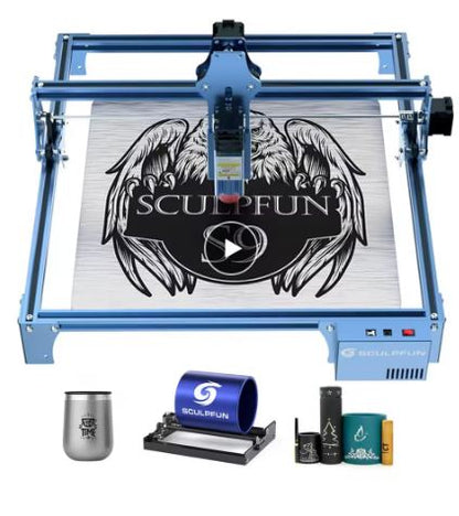 SCULPFUN S9 90W Effect Laser Engraving Machine Ultra-thin Laser Beam Shaping Technology Acrylic Engraver Cut Machine 410x420mm - Electromann SA