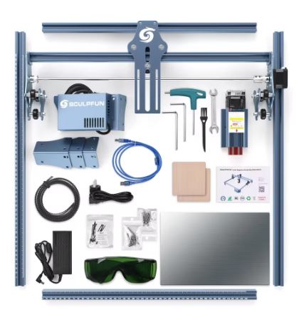 SCULPFUN S9 90W Effect Laser Engraving Machine Ultra-thin Laser Beam Shaping Technology Acrylic Engraver Cut Machine 410x420mm - Electromann SA