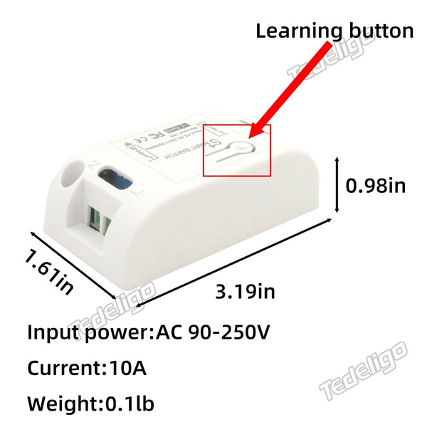 Andowl Q-KG09 Wireless 433mhz 1 Way AC 220v Wall Switch