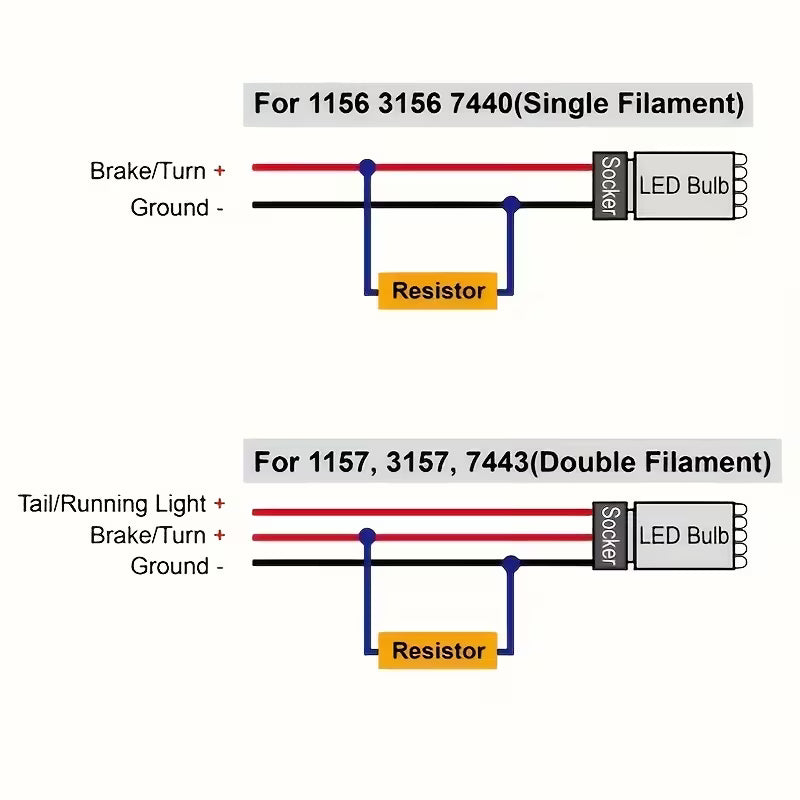 2Pc 25W 10ohm Load Resistors for Vehicle LED Turn Signal Bulbs (10007596) - Electromann SA