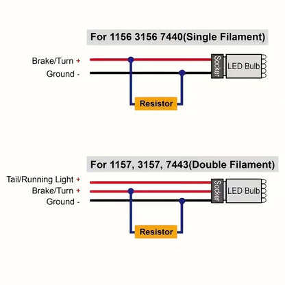 2Pc 25W 10ohm Load Resistors for Vehicle LED Turn Signal Bulbs (10007596) - Electromann SA