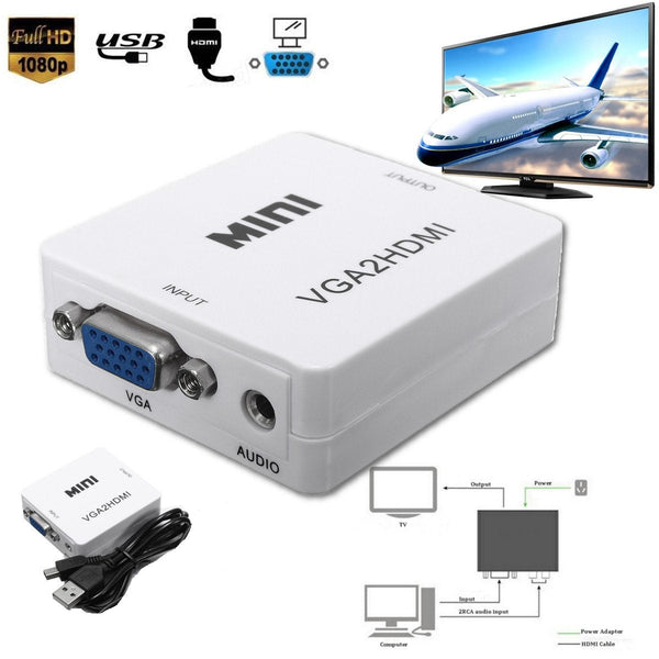 1080P Mini VGA to HDMI Converter - Connect VGA-enabled devices to HDMI displays in full HD resolution