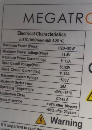Megatron 460W Bifacial Solar Panel - High-Performance & Durable Solar Panel (10008227) - Electromann SA