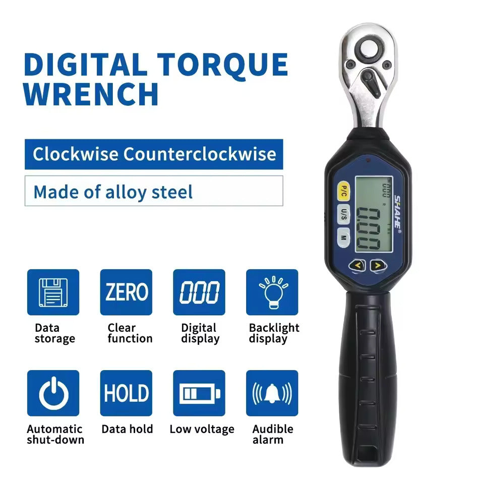 Shahe Mini Torque Wrench 1/4" with Bidirectional Ratchet Head - Electromann SA