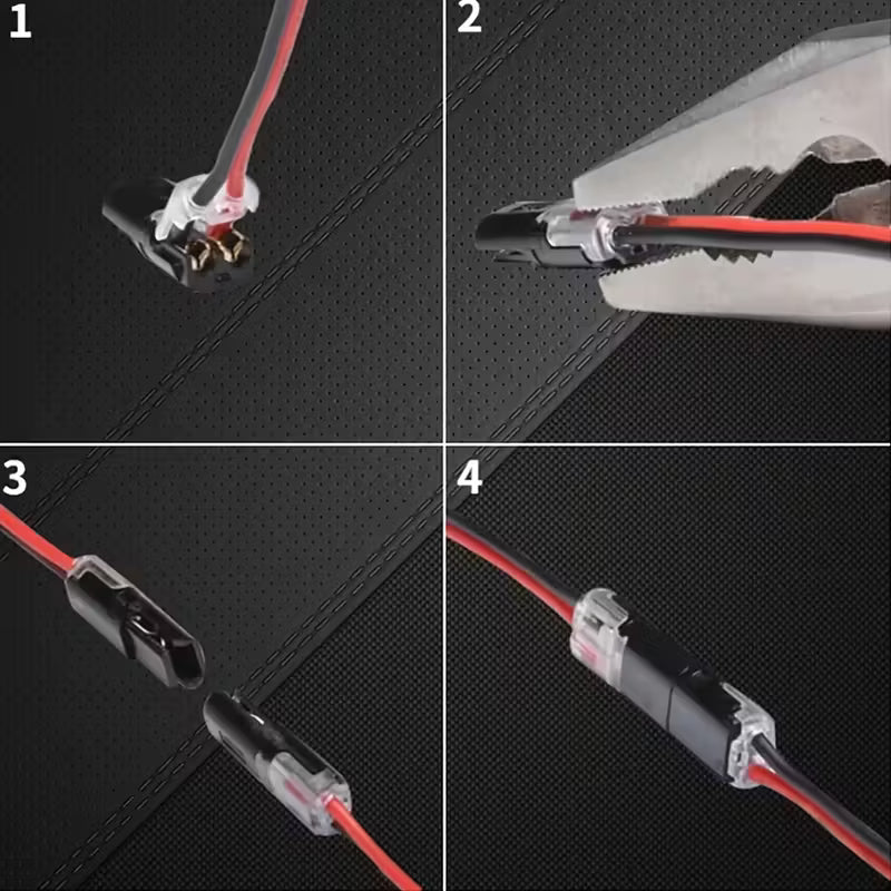 2Pc 2 Pin Waterproof Electrical Snap Connector Set - Electromann SA