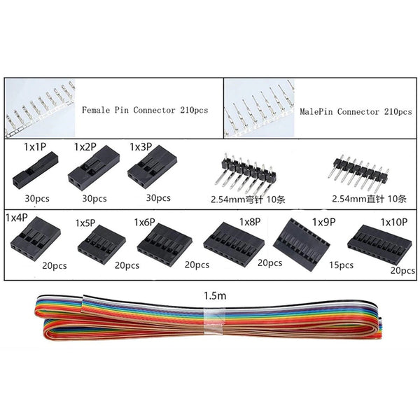 635Pcs/box Pin Headers, Male and Female Connector Kit