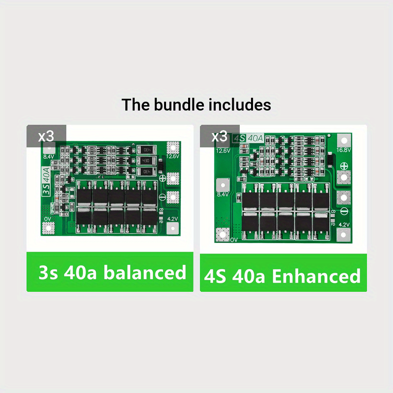 3S/4S 40A/60A Li-ion Lithium Battery Charger Protection Board for 18650  Cells - Electromann SA