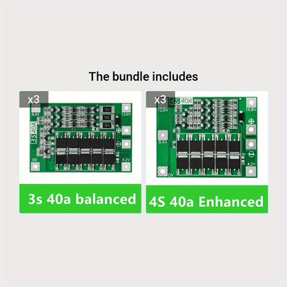 3S/4S 40A/60A Li-ion Lithium Battery Charger Protection Board for 18650  Cells - Electromann SA