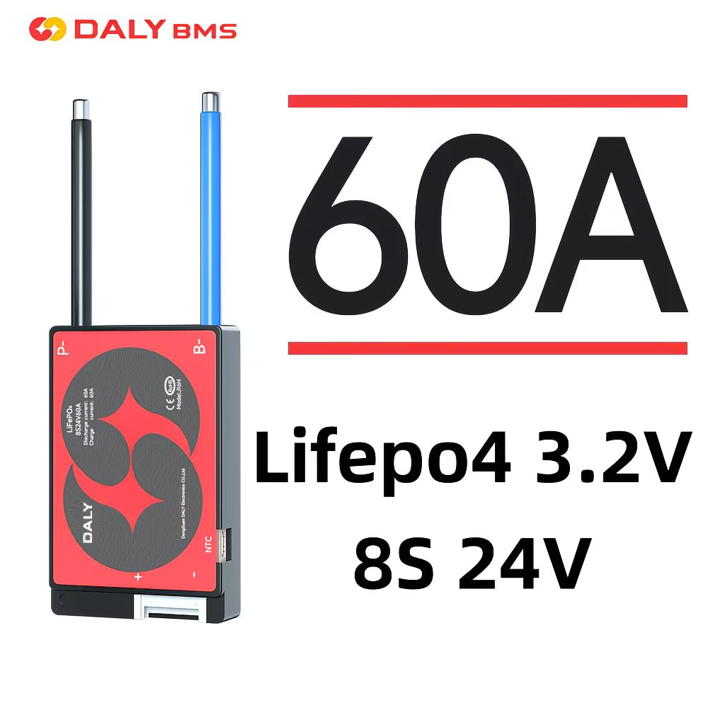 Daly 3.2V LiFePo4 8S 24V 60A LFP PCM battery protection board BMS with balance (10004990) - Electromann SA