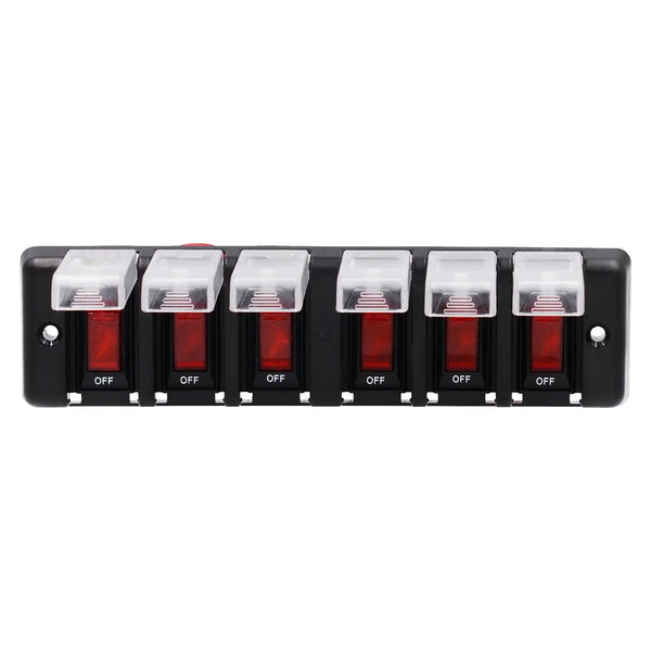 8 Gang DC 12V Splashproof Rocker Circuit Breaker Panel - Durable and Versatile Electrical Panel for Marine and Automotive Applications