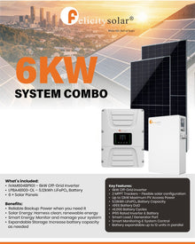 Felicity Solar 6kW 48V Inverter, Battery & Solar Panel Combo (10008440)