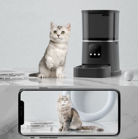 6L Smart Wifi Camera Automatic Pet Feeder For Cats and Dogs - Remote Monitoring and Scheduled Feeding