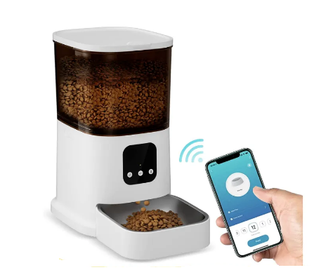 6L Smart Wifi Camera Automatic Pet Feeder For Cats and Dogs - Remote Monitoring and Scheduled Feeding