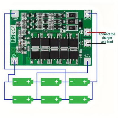 3S/4S 40A/60A Li-ion Lithium Battery Charger Protection Board for 18650  Cells - Electromann SA