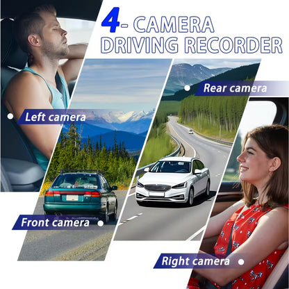 360° Car Dash Cam, 1080P Front + 480P Left Right Rear Camera (10007837) - Electromann SA