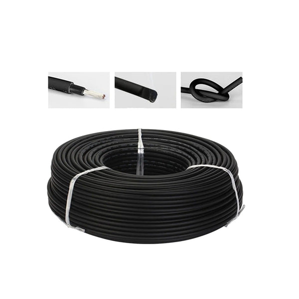 6mm Solar PURE COPPER Flexible Power Wire - BLACK