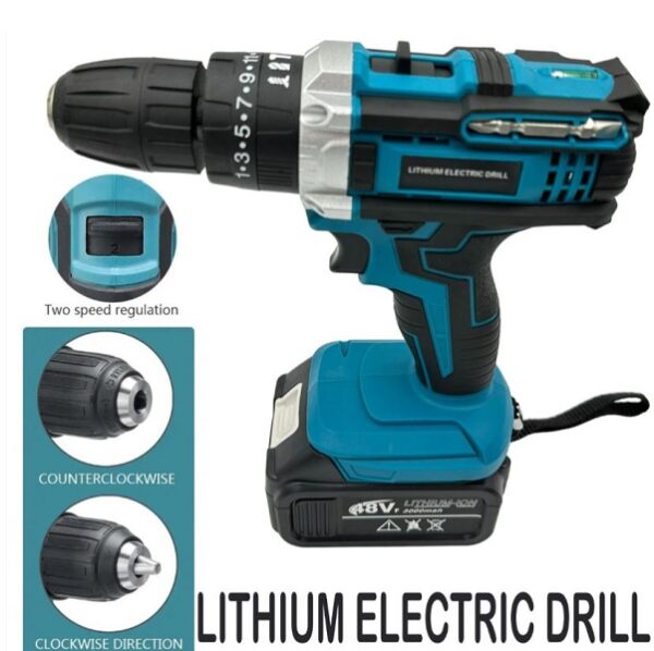 Jiageng XF0818 Impact Wrench, Angle Grinder, Hammer Drill, Electric Drill + 2x 48V Batteries Set