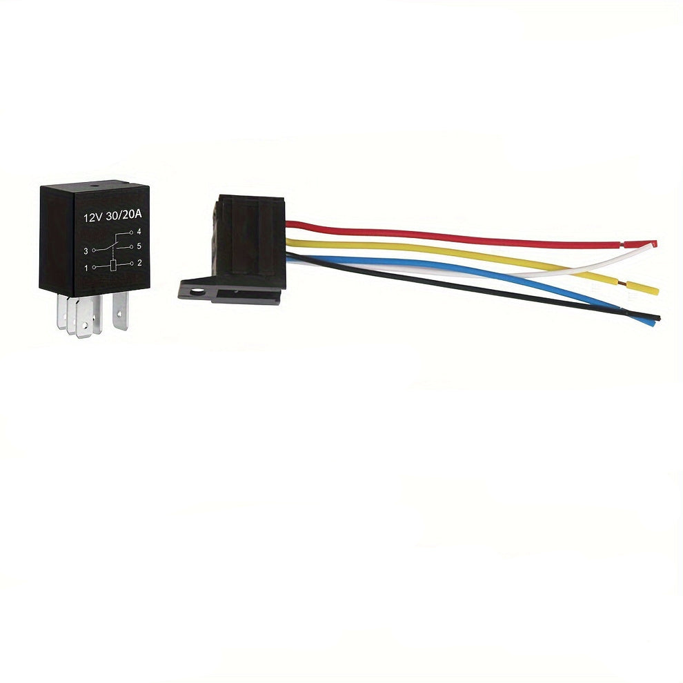 1pc 5Pin Heavy Duty 12V 30A Car Relays Wire Socket Plug Harness Kit (1 ...