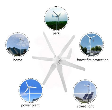 800W 24V 6 Blade Small Wind Turbine for Home Use - Clean and Efficient Energy Generation