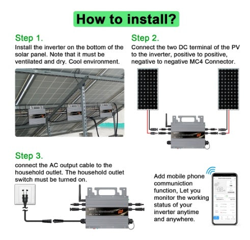 800W MPPT Grid Tie Micro Inverter with Built-in WiFi