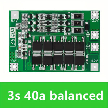 3S/4S 40A/60A Li-ion Lithium Battery Charger Protection Board for 18650  Cells - Electromann SA
