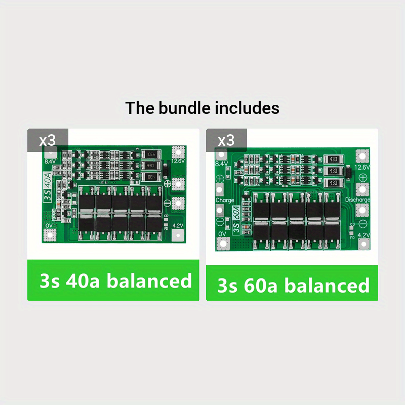 3S/4S 40A/60A Li-ion Lithium Battery Charger Protection Board for 18650  Cells - Electromann SA