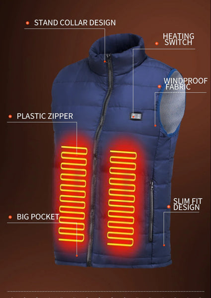 Stay Warm in Style with the 9 Zone USB Electric Heated Thermal Jacket for Men and Women