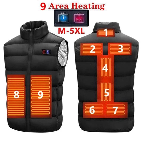 Stay Warm in Style with the 9 Zone USB Electric Heated Thermal Jacket for Men and Women